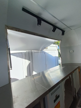 Retro Stainless Steel Food Trailer PSS3021 im US-Retro-Design mit Edelstahl